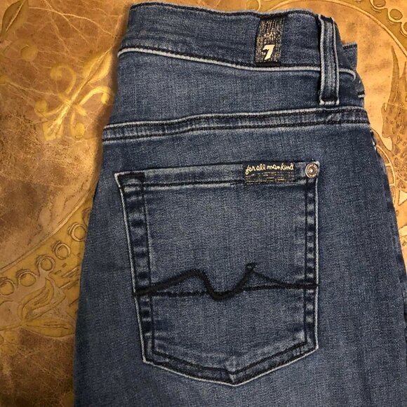 New 7 for ALL MANKIND B(air) Kimmie Bootcut Jeans Rinsed Indigo 24 MSRP $198 - Picture 8 of 9